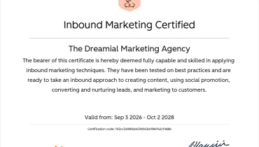 The Dreamial Marketing Agency - Award 2