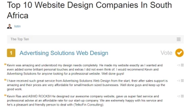 Advertising Solutions Web Design - Award 1