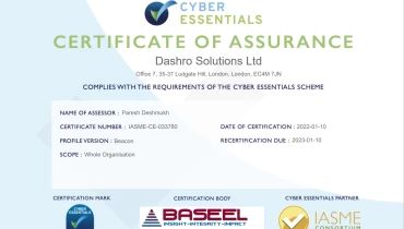 Dashro Solutions - Award 1