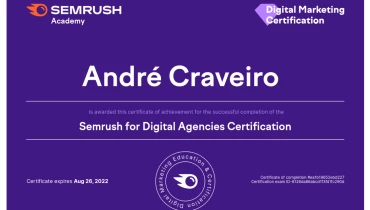André Craveiro - Digital Marketing Consultant - Award 1