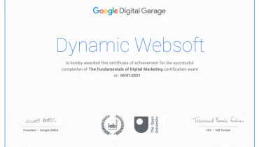 Dynamic Websoft - Award 1