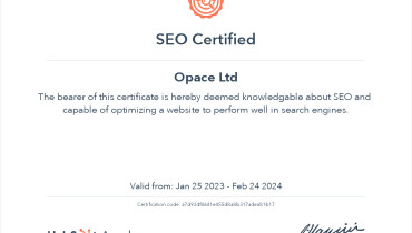 Opace Web Design - Award 1