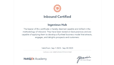 Ingenious Hub - Award 1