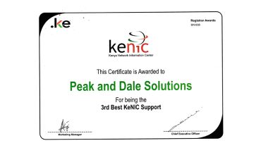 PEAK AND DALE SOLUTION LIMITED - Award 1