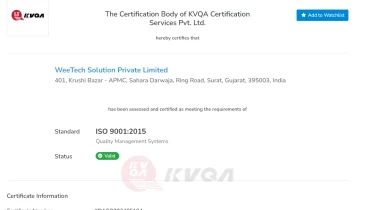 WeeTech Solution Pvt Ltd - Award 1