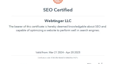 Webtinger LLC - Award 7