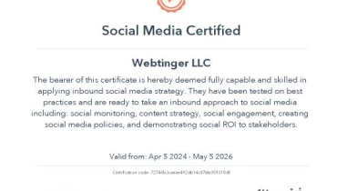 Webtinger LLC - Award 8
