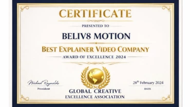 Beliv8 Motion Studios - Award 1