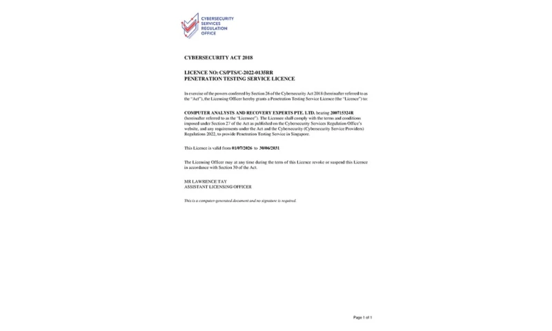 Computer Analysts and Recovery Experts Pte Ltd - Photo - 2