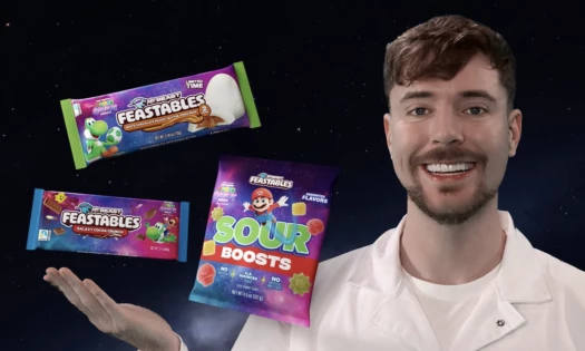 MrBeast with the new Feastables Super Mario Galaxy Collab