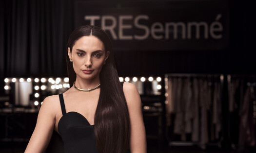 Paige DeSorbo in the studio with Red Carpet-ready hair