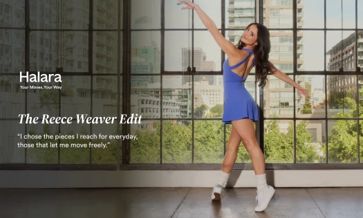 Dancer Reece Weaver shown in a promotional image for Halara