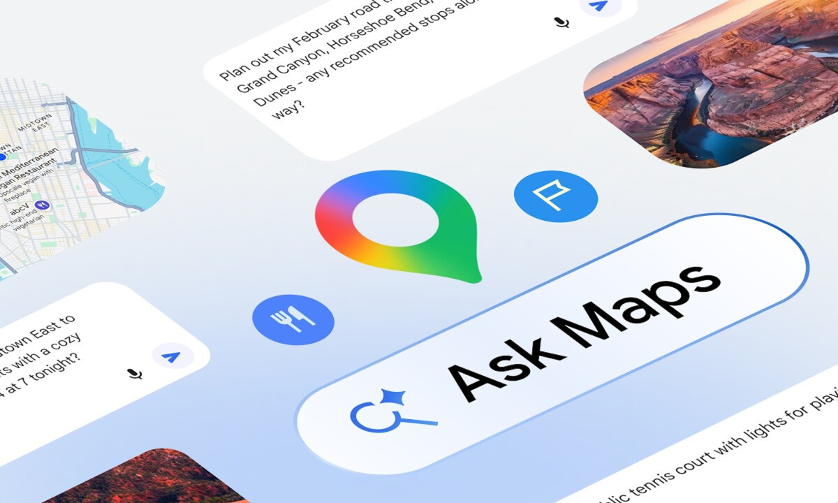 A screenshot showing the new Google Maps logo and Gemini-powered app