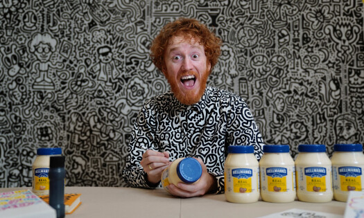 Hellmann's mayonnaise jars featuring Mr. Doodle's artwork