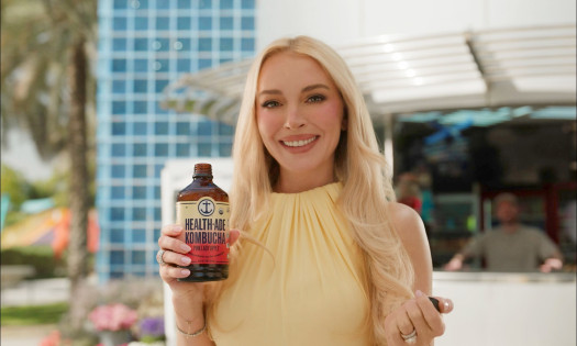 Lindsay Lohan drinks kombucha in Health-Ade's new campaign