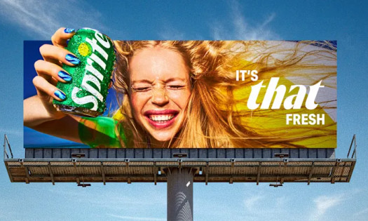 Sprite New Ad Poster With A Woman Holding A Bottle and Smiling