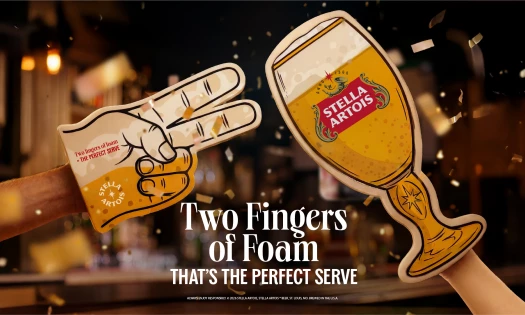 Stella Artois-branded foam fingers