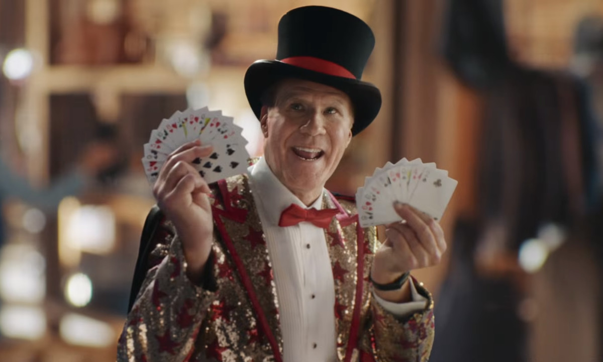 Will Ferrell dressed as a magician, starring in PayPal UK's latest spot