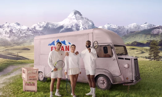 Carlos Alcaraz, Frances Tiafoe, Emma Raducanu in a mountain setting