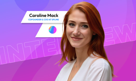 Portrait of Caroline Mack, co-founder and COO at Spline, on purple background