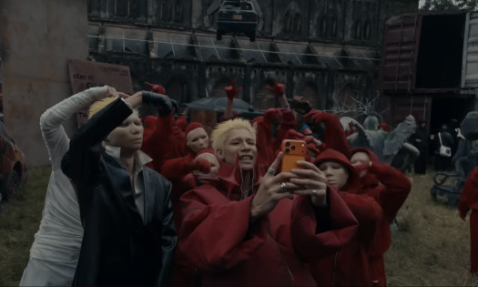 A screenshot from the filming of MCK's latest music trailer, "HVL"