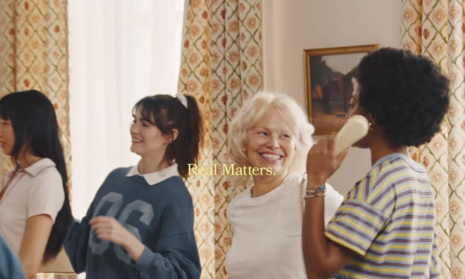 Pamela Anderson pictured in Aerie's latest "Real Matters" campaign spot