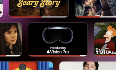 Different brands showing ads loading with Apple Vision Pro in the middle