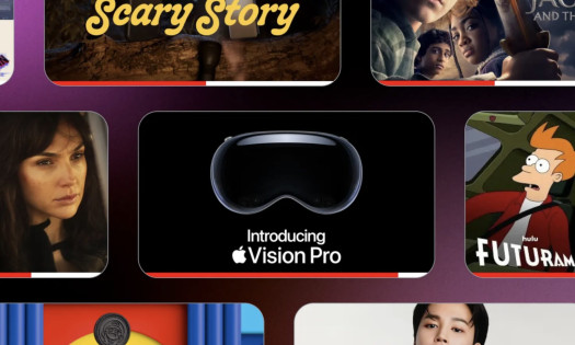Different brands showing ads loading with Apple Vision Pro in the middle