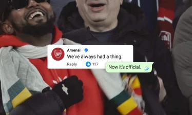 Arsenal players in the locker room celebrating