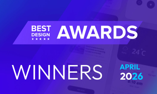 DesignRush's Design Awards banner for April 2026