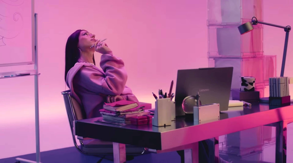 A woman in a pink jacket