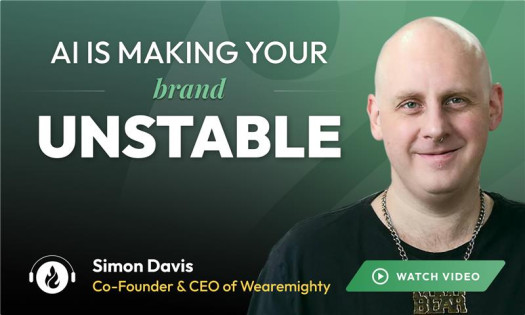 DesignRush Podcast Thumbnail with Headshot of Guest Simon Davis of wearemighty