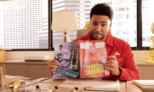 Jake from State Farm behind the desk