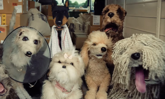 A screenshot from Publix's "Best Friends" hero spot, featuring handmade dog puppets