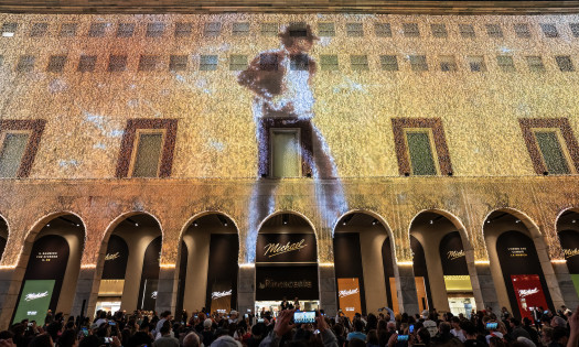An LED light show to promote the Michael film