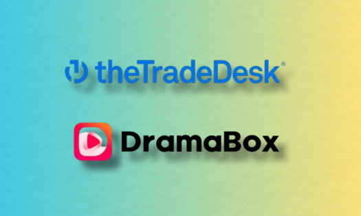 The Trade Desk and DramaBox logos displayed side by side, representing their global advertising partnership.