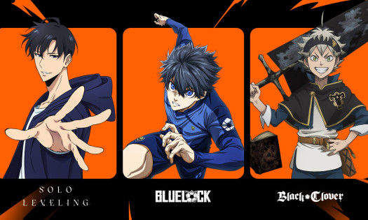 Photos of the main characters in Solo Leveling, BLUELOCK, and Black Clover