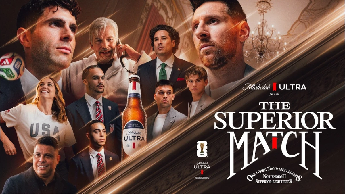 Michelob ULTRA's "The Superior Match" banner featuring football stars