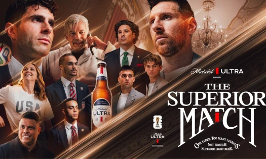 Michelob ULTRA's "The Superior Match" banner featuring football stars