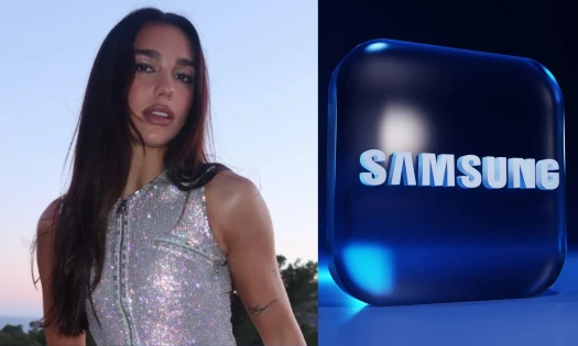Image of Dua Lipa and Samsung logo