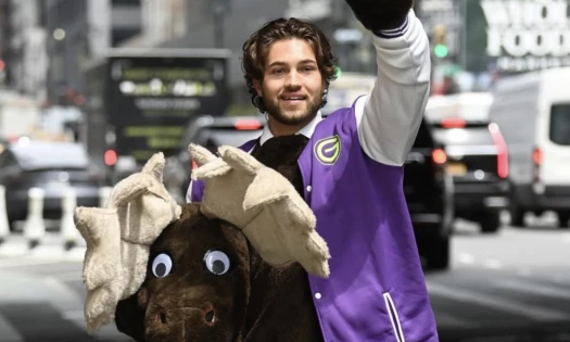 TJ Palma rocking a moose costume