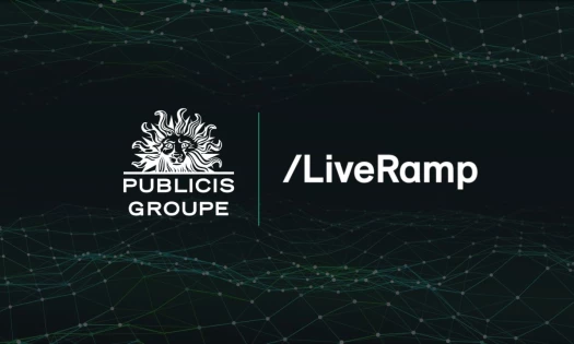 Logos of Publicis Groupe and LiveRamp on a silver white background.