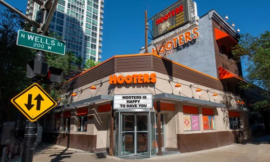 The Hooters restaurant on Wells Street