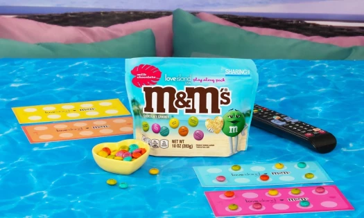 M&M's limited-edition "Love Island USA" Play Along Pack with four game boards.