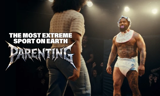 A grown man in diapers