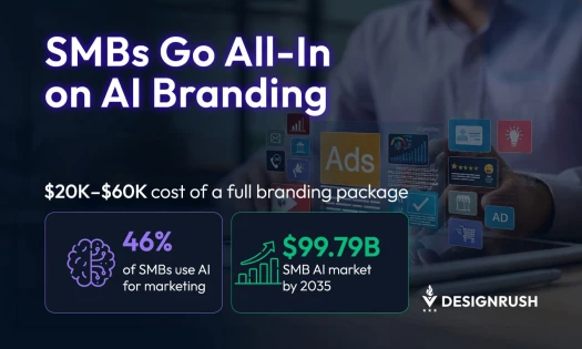 46% of SMBs use AI for marketing, with the SMB AI market projected to reach $99.79 billion by 2035 and full branding packages costing $20K–$60K