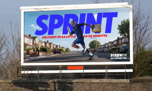 Sir Mo Farah in a Screwfix billboard