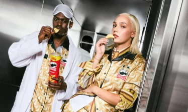 Models wearing Pringles' 'Pyjersey'