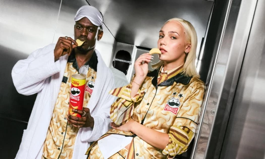 Models wearing Pringles' 'Pyjersey'
