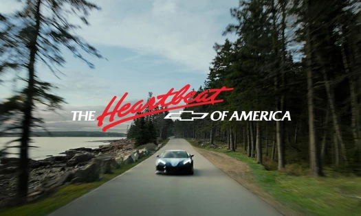 The "Heartbeat of America" Chevrolet campaign banner
